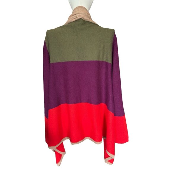 NWT Charter Club Luxury Woman Cashmere Color Block Long Sleeve Cardigan Sz 3X - Picture 4 of 11